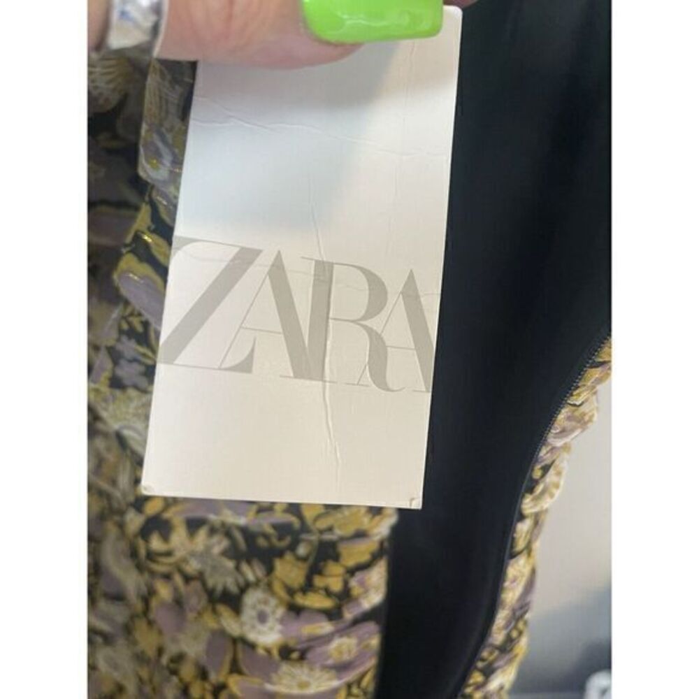 Zara One‎ Shoulder Strap Floral Purple Multi  Mini Dress Size Small NWT - Picture 7 of 16